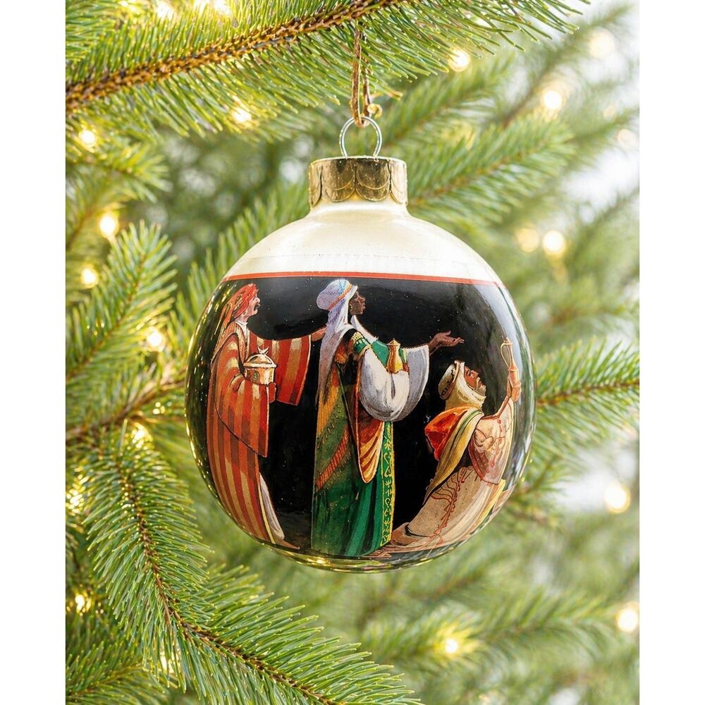 Hallmark 1983 Wise Men Glass Ornament Designer Keepsake Nativity Vintage
